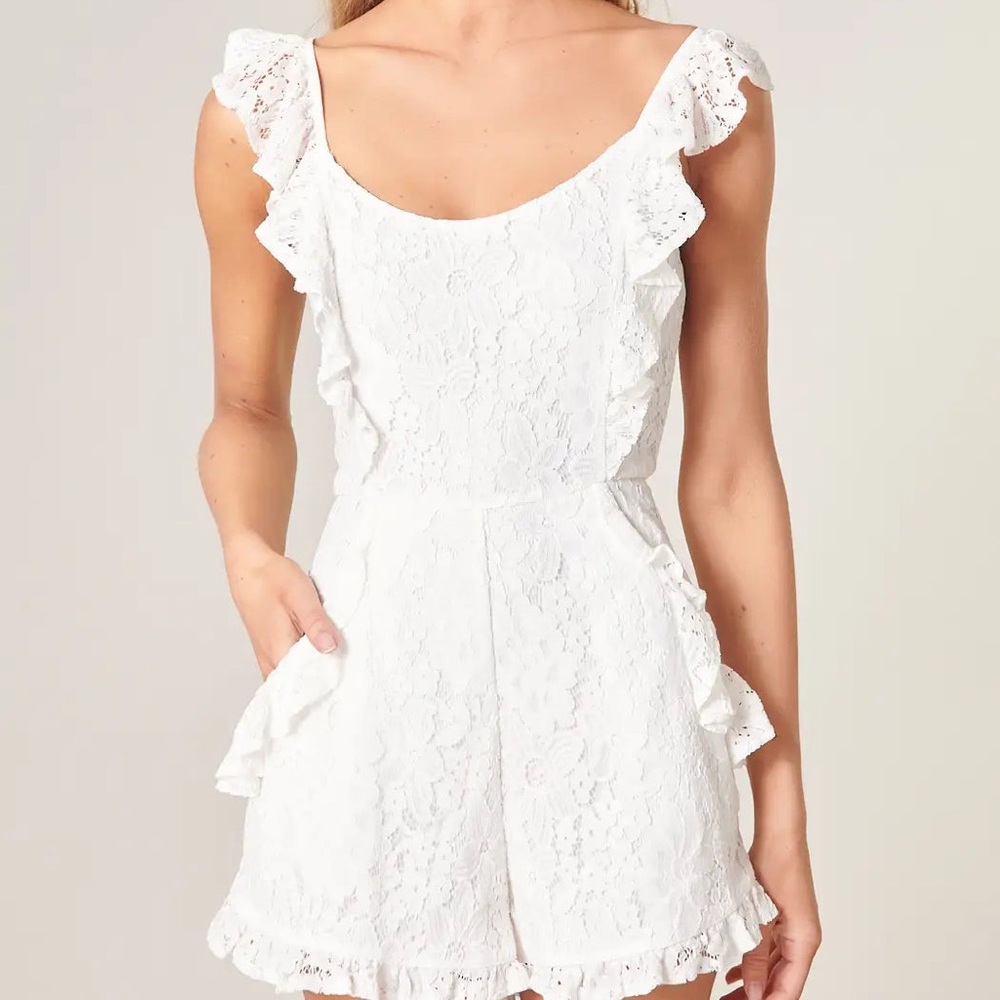 LOVE LETTERS RUFFLE LACE ROMPER - Picture 2 of 5